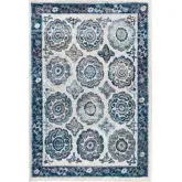 Entourage Odile Transitional Distressed Vintage Floral Moroccan Trellis 5 x 8 Area Rug