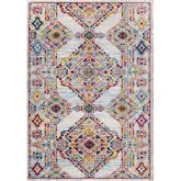 Entourage Khalida Distressed Vintage Floral Lattice 5 x 8 Area Rug