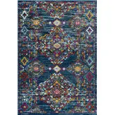 Entourage Khalida Distressed Vintage Floral Lattice 5 x 8 Area Rug