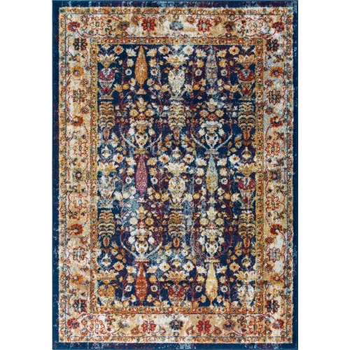 Entourage Jessa Distressed Vintage Floral Lattice 8 x 10 Area Rug