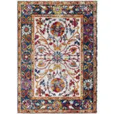 Entourage Samira Distressed Vintage Floral Persian Medallion 5 x 8 Area Rug