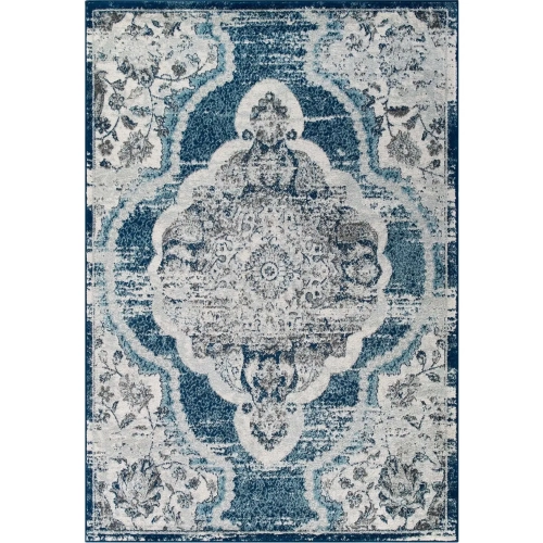 Entourage Malia Distressed Vintage Floral Persian Medallion 5 x 8 Area Rug