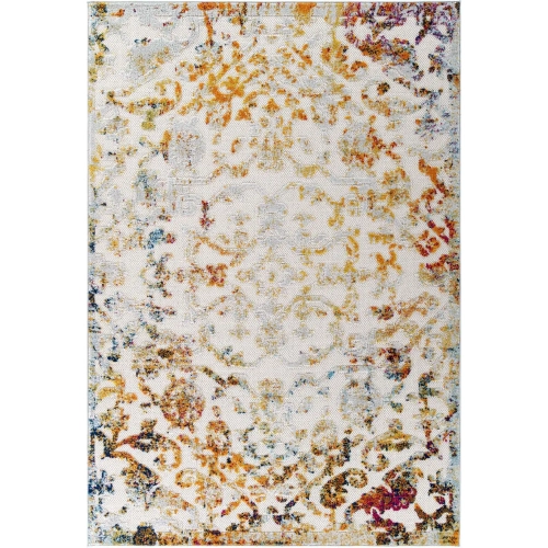 Reflect Primrose Distressed Vintage Floral Indoor Outdoor 8 x 10 Area Rug