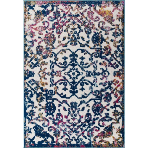 Reflect Primrose Distressed Vintage Floral Indoor Outdoor 5 x 8 Area Rug