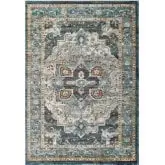 Tribute Diantha Distressed Vintage Floral Medallion 8 x 10 Area Rug in Multicolor