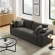 Commix Down Filled Overstuffed Sleeper Sofa in Gray Linen Like Fabric