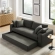 Commix Down Filled Overstuffed Sleeper Sofa in Gray Linen Like Fabric