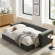 Commix Down Filled Overstuffed Sleeper Sofa in Gray Linen Like Fabric