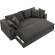 Commix Down Filled Overstuffed Sleeper Sofa in Gray Linen Like Fabric