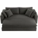 Commix Down Filled Overstuffed Sleeper Sofa in Gray Linen Like Fabric
