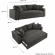 Commix Down Filled Overstuffed Sleeper Sofa in Gray Linen Like Fabric