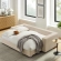 Commix Down Filled Overstuffed Sleeper Sofa in Light Beige Linen Like Fabric