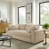 Commix Down Filled Overstuffed Sleeper Sofa in Light Beige Linen Like Fabric