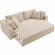 Commix Down Filled Overstuffed Sleeper Sofa in Light Beige Linen Like Fabric