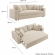 Commix Down Filled Overstuffed Sleeper Sofa in Light Beige Linen Like Fabric