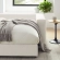 Commix Down Filled Overstuffed Sleeper Sofa in Pure White Linen Like Fabric