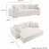Commix Down Filled Overstuffed Sleeper Sofa in Pure White Linen Like Fabric