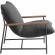 Raya Outdoor Sling Lounge Chair in Gray Boucle Fabric, Faux Wood & Metal