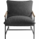 Raya Outdoor Sling Lounge Chair in Gray Boucle Fabric, Faux Wood & Metal