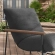 Raya Outdoor Sling Lounge Chair in Gray Boucle Fabric, Faux Wood & Metal