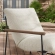 Raya Outdoor Sling Lounge Chair in Ivory Boucle Fabric, Faux Wood & Metal