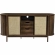 Reid 63" Curved Sideboard in Walnut Finish Laminate & Synthetic Rattan