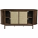 Reid 63" Curved Sideboard in Walnut Finish Laminate & Synthetic Rattan