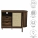 Reid 63" Curved Sideboard in Walnut Finish Laminate & Synthetic Rattan