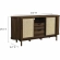 Reid 63" Curved Sideboard in Walnut Finish Laminate & Synthetic Rattan