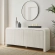 Waterflute 70" Fluted Sideboard Cabinet in Ivory White Finish Wood Veneer