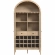 Nolan Arched Bar Cabinet in Light Oak Finish & Tempered Glass