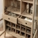 Nolan Arched Bar Cabinet in Light Oak Finish & Tempered Glass