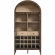 Nolan Arched Bar Cabinet in Dark Walnut, Oak Finish & Tempered Glass