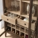 Nolan Arched Bar Cabinet in Dark Walnut, Oak Finish & Tempered Glass