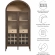 Nolan Arched Bar Cabinet in Dark Walnut, Oak Finish & Tempered Glass