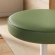 Lippa Round Stool in Leaf Green Vegan Leather & White Metal
