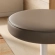Lippa Round Stool in Mushroom Brown Vegan Leather & White Metal