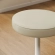 Lippa Round Stool in Stone Ivory Vegan Leather & White Metal