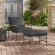 Raya Outdoor Lounge Chair & Ottoman in Gray Boucle Fabric, Faux Wood & Metal