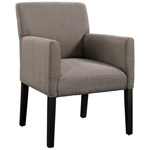 Chloe Wood Armchair in Gray Fabric