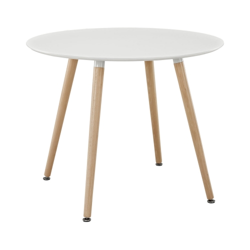 Track Circular Dining Table in White Beechwood