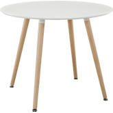 Track Circular Dining Table in White Beechwood