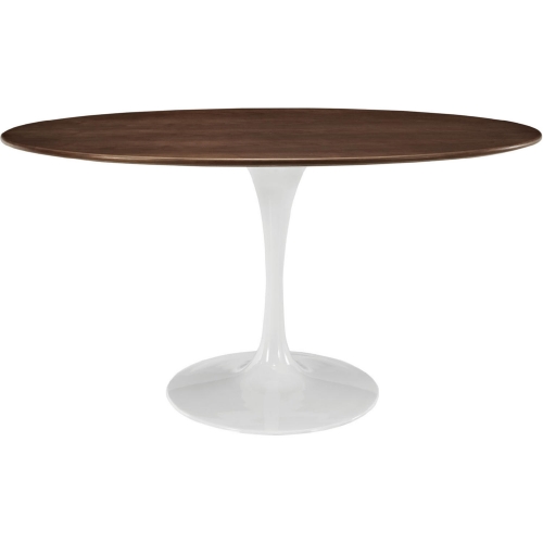 Lippa 60" Oval Dining Table in Walnut Veneer