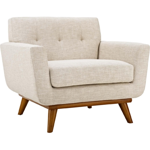 Engage Arm Chair in Tufted Beige Fabric