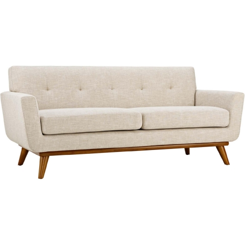 Engage Loveseat in Tufted Beige Fabric