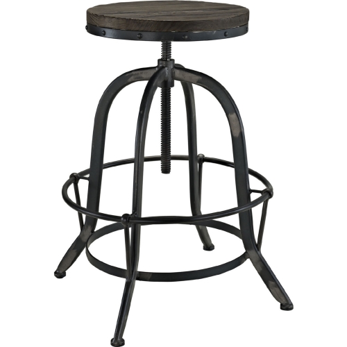 Collect Wood Top Bar Stool in Black Pine & Cast Iron