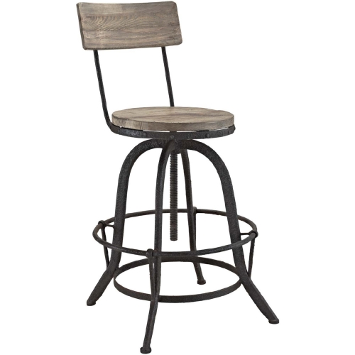 Procure Bar Stool in Brown Pine & Cast Iron