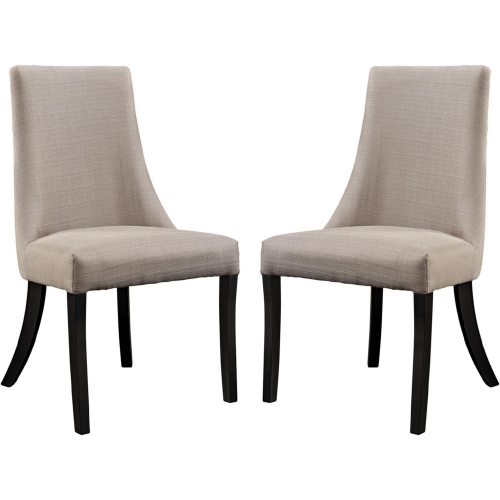 Reverie Dining Chair in Beige Microfiber (Set of 2)