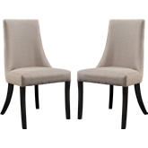 Reverie Dining Chair in Beige Microfiber (Set of 2)