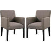 Chloe Armchair in Gray (Set of 2)